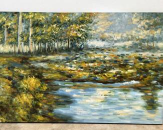 Impressionist Forrest Reflection Canvas Art