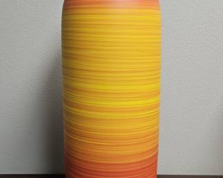 Heavy Ceramic Orange & Yellow Floor Vase