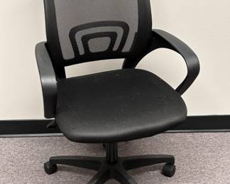 Black Rolling Office Chair w/ Mesh Back, 1/2