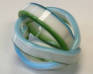 Studio-Glass Hand Blown Infinity Knot Sculpture
