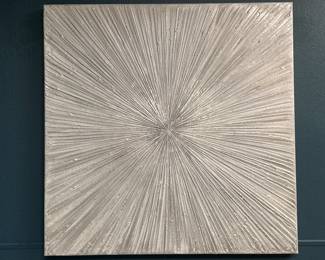 Silver Rays Sunburst Design Print on Canvas