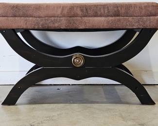 Uttermost Suede Covered on Wood Base Ottoman