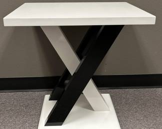 Modern Laminate Black & White Accent Table