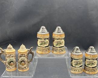 3-Pair of German Stein-Style Salt & Pepper Shakers