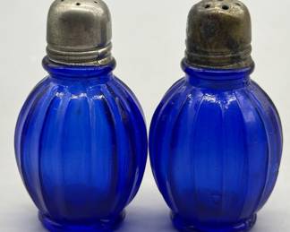 Cobalt Blue Glass Salt & Pepper Shakers