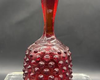 Vintage Fenton Ruby Red Hobnail Glass Bell