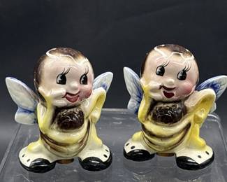 Pair Mid Century Honey Bee Salt & Pepper Shakers