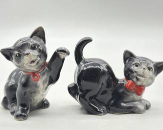 (2) Vtg. Ceramic Cat Salt & Pepper Shakers