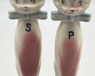 Mid Century Pink Poodle Salt & Pepper Shakers
