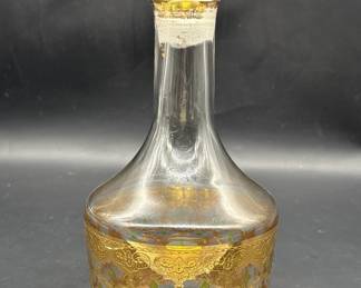 Mid Century Culver Valencia Decanter Gold Filigree