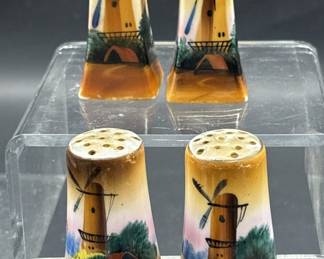 2-Pair Vintage Salt & Pepper Shakers w/ Windmill