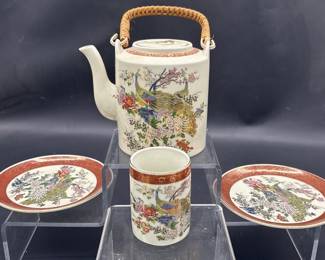Satsuma Japan Teapot, 2-Plates, & Cup