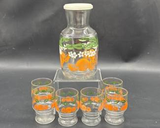 Vtg. 1970's Juice Set by Anchor Hocking