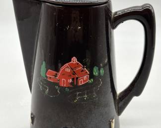Vtg. Japanese Redware Batter Pitcher