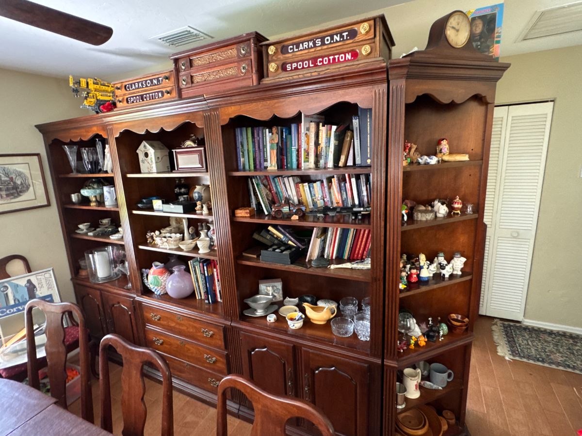Thomasville Cherry wall cabinet/shelving