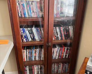 Antique book case with glass doors and 4 shelves