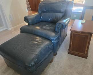 Leather Chair & Ottoman 
