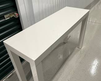 White high gloss West Elm parsons desk