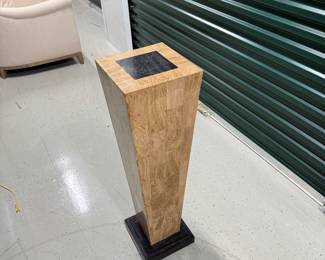 Wood and marble pedestal
