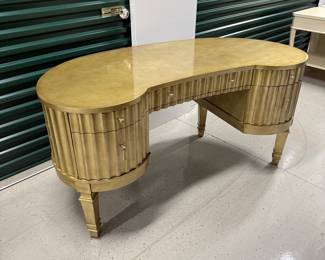 Hooker Furniture gold curved kidney desk