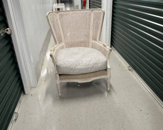 French style cane wingback chair