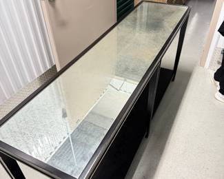 Black mirrored console table