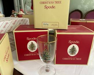 Spode Christmas Tree pedestal goblets, set of 12