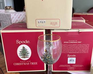 Spode Christmas Tree wine glasses, set of 12