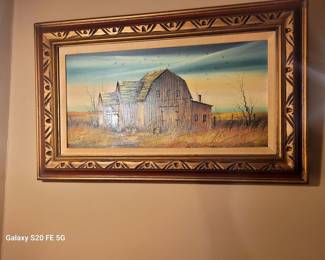 One of the many paintings hanging