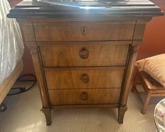 Baker Regency Style Bedside Chest with Stone top