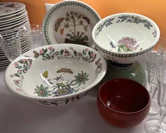 Vintage Portmeirion Botanic Garden Bowls, Glass Stemware