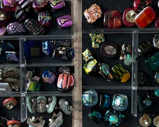 Studio Art Glass Earclips