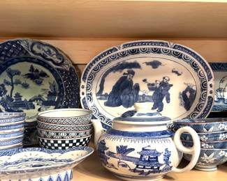 Blue and White Hand Painted Ceramic Dishware