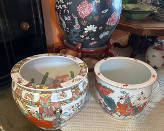Large Glazed Ceramic Fish Bowls
