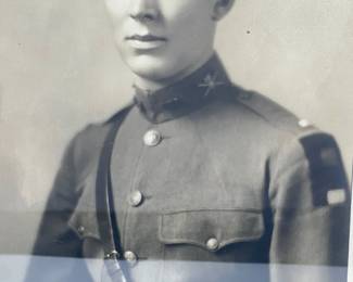 WWI US Army 1st Infantry Division Officer Framed Studio Portrait Photograph