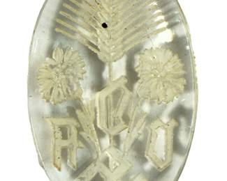 Original 1939 German Third Reich VDA "Kornblume" Glass Tinnie / Donation Badge