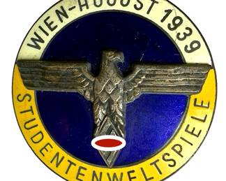 1939 Third Reich "World Student Games" Vienna Tinnie - Pre-WWII Propaganda Badge