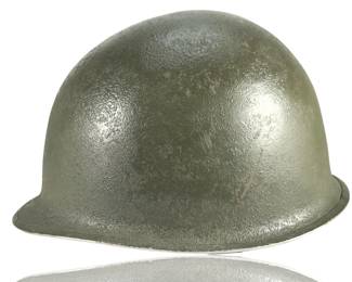 Original WWII US M1 Steel Helmet - Front Seam Swivel Bale - Schlueter "S" Stamp - with Korean War Era Liner