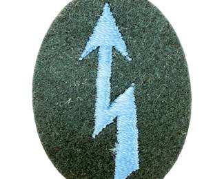 WWII German Flieger Hitler Youth Signals Specialist Sleeve Patch, Light Blue Blitz / Originales WK2 Ärmelabzeichen, Flieger-HJ Nachrichten-Sonderausbildung, Hellblau Blitz