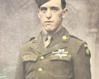 Original WWII Framed Portrait of a Glider Trooper