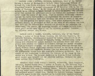 Historic 1951 Korean War U.S. Army Silver Star Citation Document - 2nd Infantry Division General Order