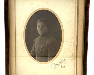 Original WWI A.E.F. American Doughboy Soldier Portrait Photo, Nice, France