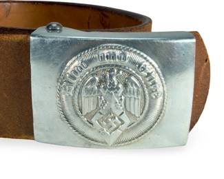 Original WWII German Hitler Youth Belt & Buckle Set - RZM M4/30 Buckle & 1941 bmd Leather Belt