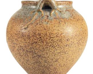 Vintage American Studio Pottery Stoneware Teapot, Speckled Glaze, Unidentified Artist Mark