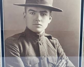 Striking WWI Era U.S. Marine Corps "Devil Dog" Soldier Portrait Photograph