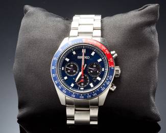 Seiko Prospex Speedtimer Solar Chronograph "Pepsi" SBDL097 / SSC913 - New Old Stock, Full Set V192-0AH0 Watch in Original Box