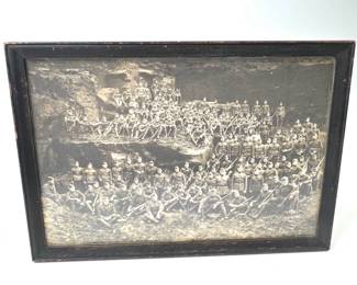 Original WWI US Army "Doughboys" Panoramic Infantry Photograph in Period Frame