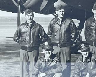 Original WWII USAAF B-17 Flying Fortress Bomber Crew Photograph, Framed