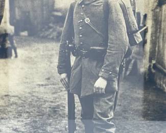Striking Large-Format WWI Imperial German Soldier Portrait Photograph, c. 1914