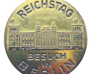 Vintage 1950s-70s West German Souvenir Pin, Cold War Era Berlin Reichstag Visit Badge (Reichstag Besuch in Berlin)